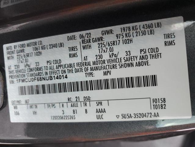 2022 FORD ESCAPE S - 1FMCU0F68NUB14014