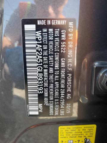 2016 PORSCHE MACAN TURB WP1AF2A51GLB93193