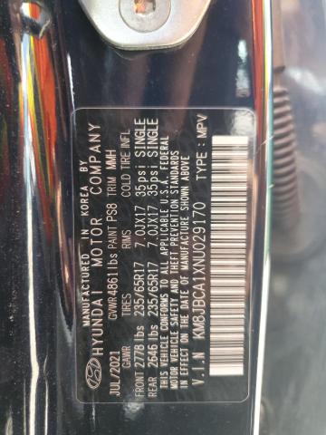 2022 HYUNDAI TUCSON BLU KM8JBCA1XNU029170