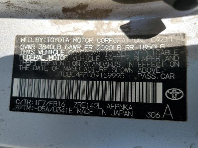 2011 TOYOTA COROLLA BA - JTDBU4EE0B9159995