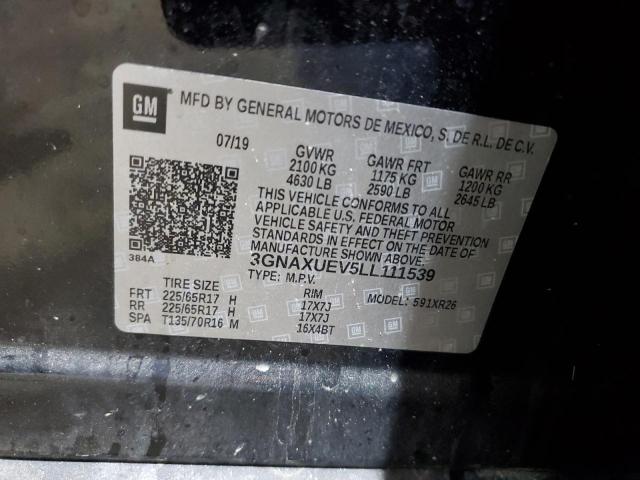 2020 CHEVROLET EQUINOX LT 3GNAXUEV5LL111539