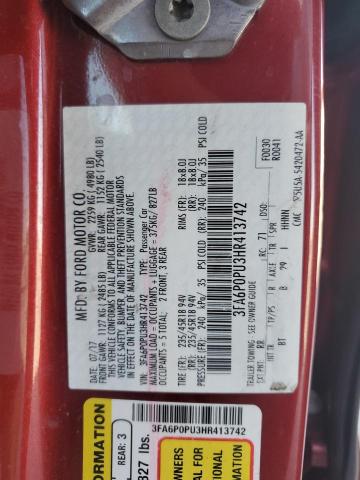 2017 FORD FUSION SE PHEV 3FA6P0PU3HR413742