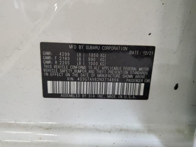2022 SUBARU IMPREZA PR 4S3GTAV62N3714856