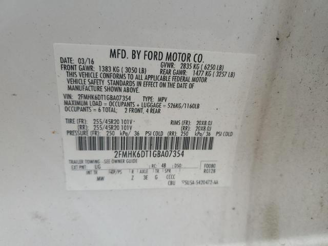 2016 FORD FLEX LIMIT 2FMHK6DT1GBA07354