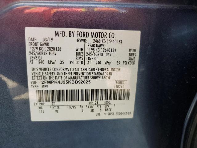 2019 FORD EDGE SEL - 2FMPK4J95KBB92025