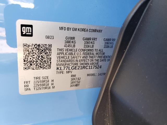 2024 CHEVROLET TRAX 1RS KL77LGE21RC117524