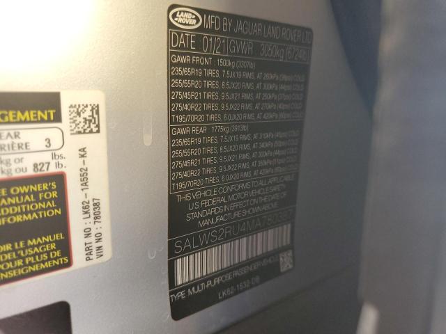 2021 LAND ROVER RANGE ROVER SPORT HST SALWS2RU4MA780387