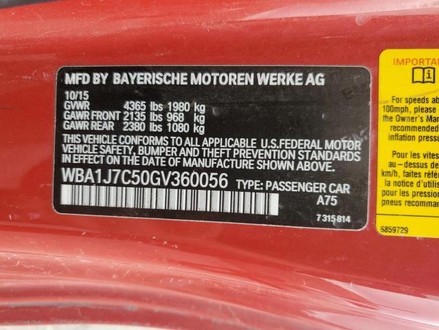 2016 BMW M235I WBA1J7C50GV360056