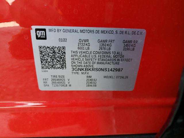 2022 CHEVROLET BLAZER RS 3GNKBKRS0NS142987