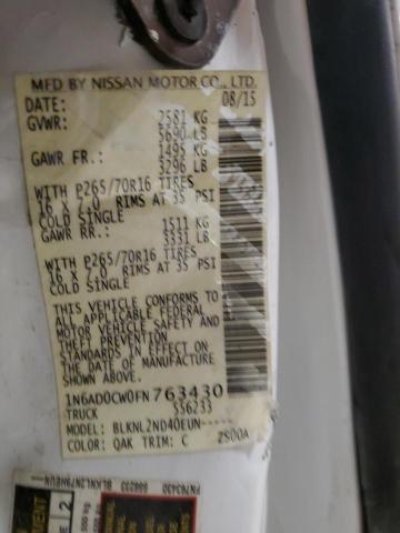 2015 NISSAN FRONTIER S #3292362266