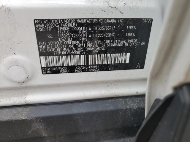 2022 TOYOTA RAV4 XLE 2T3P1RFV3NW298159