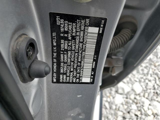 2021 HONDA CIVIC SPOR - SHHFK7H49MU217606