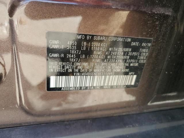 2019 SUBARU OUTBACK 4S4BSENC6K3350992