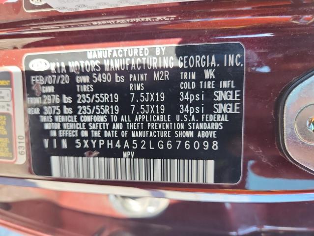 2020 KIA SORENTO EX - 5XYPH4A52LG676098