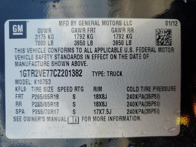 2012 GMC SIERRA K15 - 1GTR2VE77CZ201382