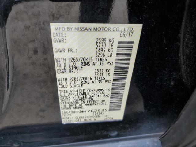 2017 NISSAN FRONTIER S - 1N6AD0ER0HN762935