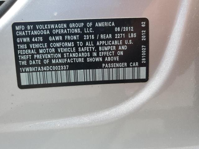 2013 VOLKSWAGEN PASSAT SE - 1VWBH7A34DC002337