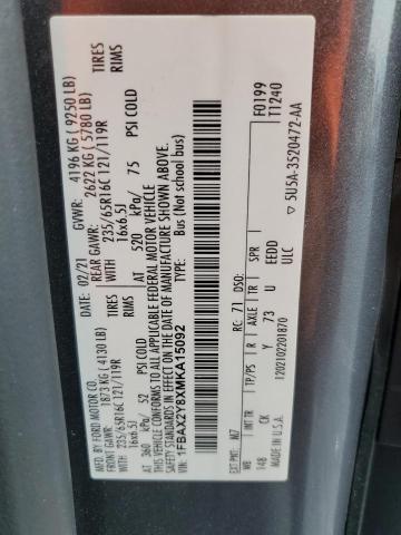 2021 FORD TRANSIT T- #3309509578