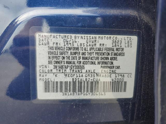 2016 NISSAN SENTRA S #3293488418
