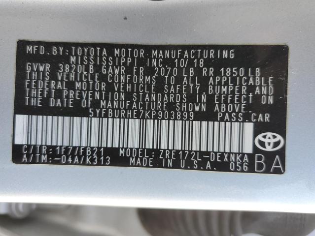 2019 TOYOTA COROLLA L - 5YFBURHE7KP903899