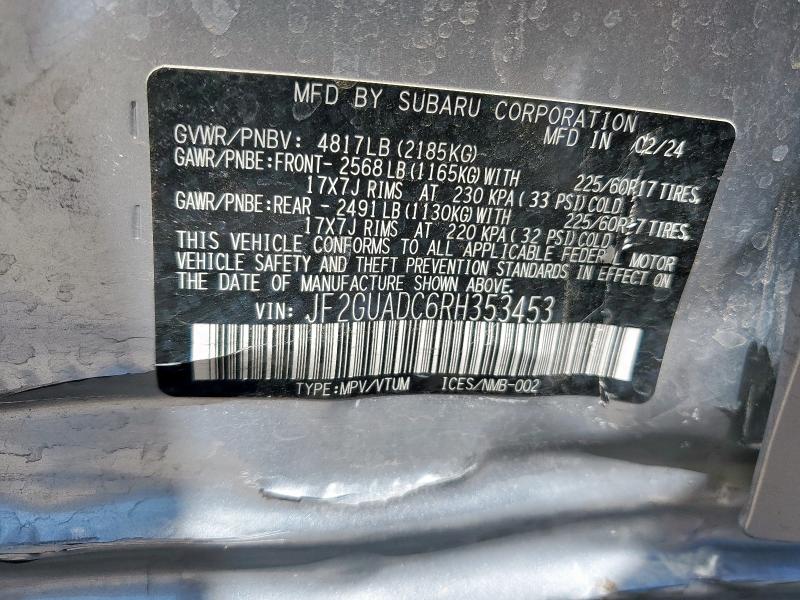 2024 SUBARU CROSSTREK JF2GUADC6RH353453