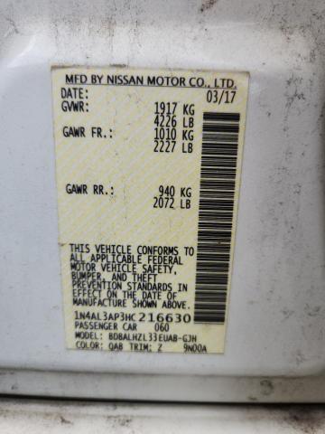 2017 NISSAN ALTIMA 2.5 - 1N4AL3AP3HC216630