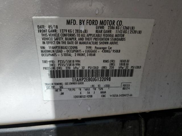 2018 FORD TAURUS SEL 1FAHP2E80JG132098