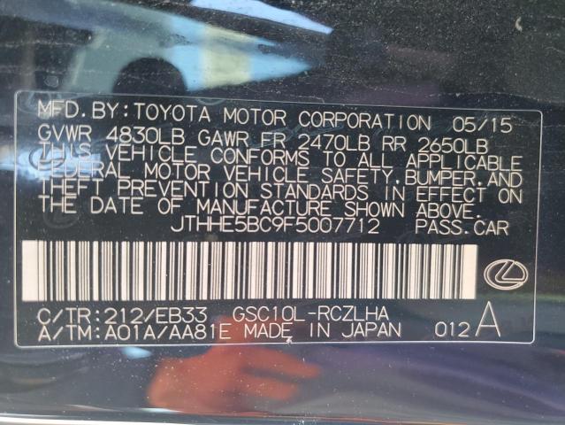 2015 LEXUS RC 350 JTHHE5BC9F5007712