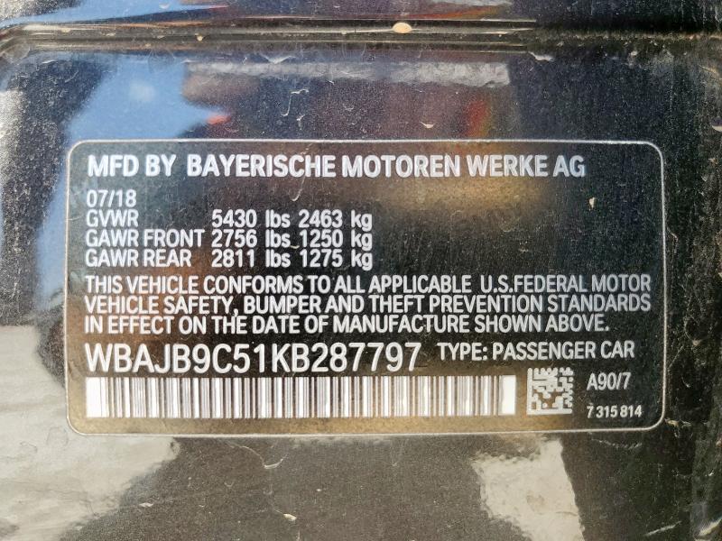 2019 BMW M550XI WBAJB9C51KB287797
