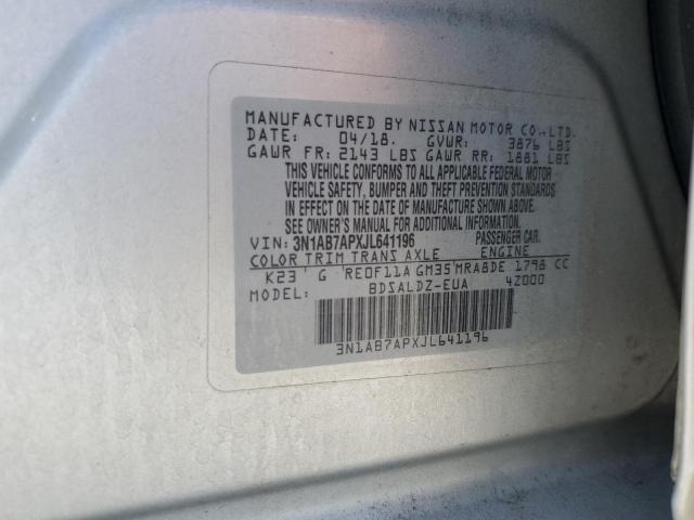 2018 NISSAN SENTRA S 3N1AB7APXJL641196
