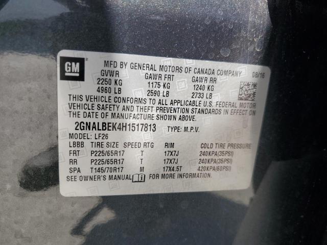 2017 CHEVROLET EQUINOX LS 2GNALBEK4H1517813