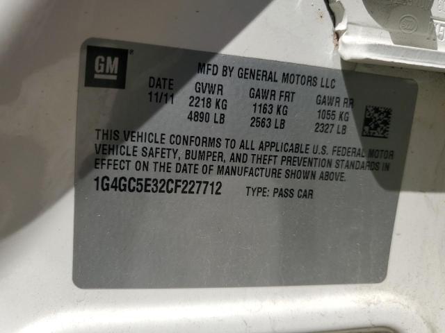 2012 BUICK LACROSSE - 1G4GC5E32CF227712