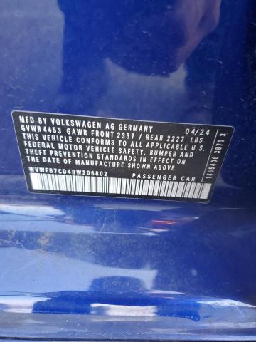 2024 VOLKSWAGEN GOLF R WVWFB7CD4RW206802