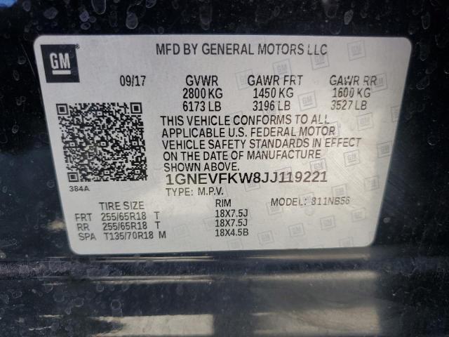 2018 CHEVROLET TRAVERSE L - 1GNEVFKW8JJ119221