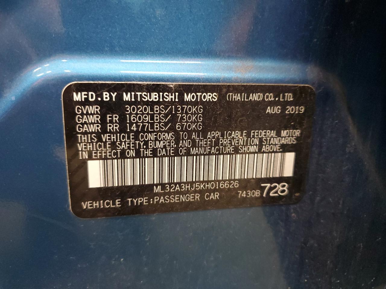 MITSUBISHI MIRAGE ES