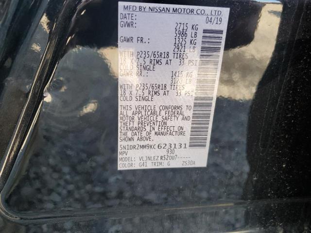2019 NISSAN PATHFINDER 5N1DR2MM9KC623131