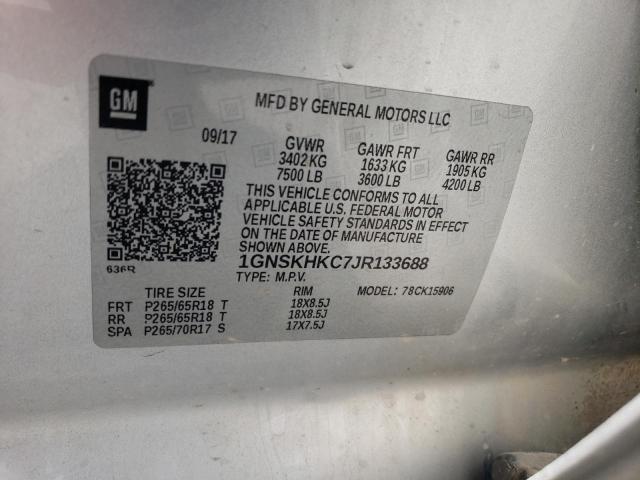 2018 CHEVROLET SUBURBAN 1GNSKHKC7JR133688