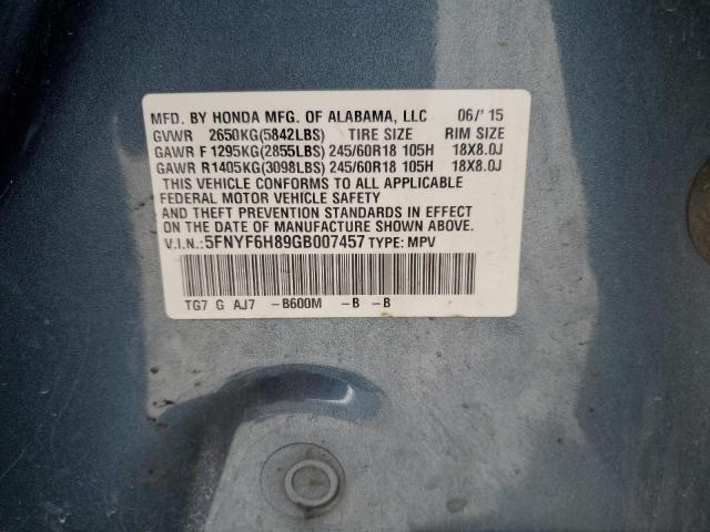 2016 HONDA PILOT EXL 5FNYF6H89GB007457