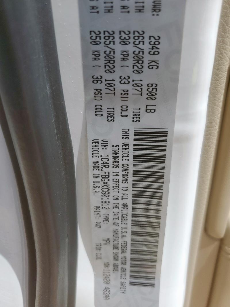 2019 JEEP GRAND CHER - 1C4RJFBGXKC601810