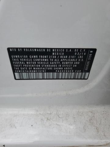 2016 VOLKSWAGEN JETTA S 3VW267AJXGM319787