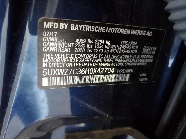 2017 BMW X3 SDRIVE2 - 5UXWZ7C36H0X42704