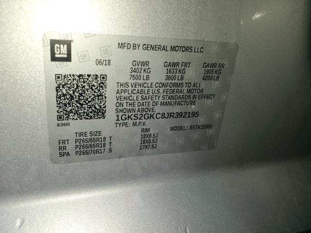 2018 GMC YUKON XL K 1GKS2GKC8JR392195