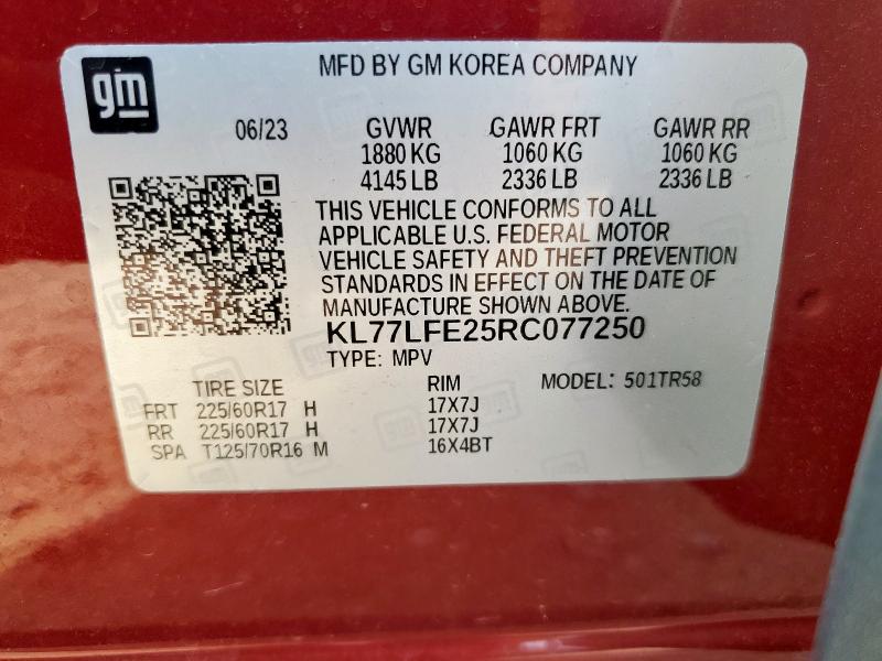 2024 CHEVROLET TRAX LS - KL77LFE25RC077250