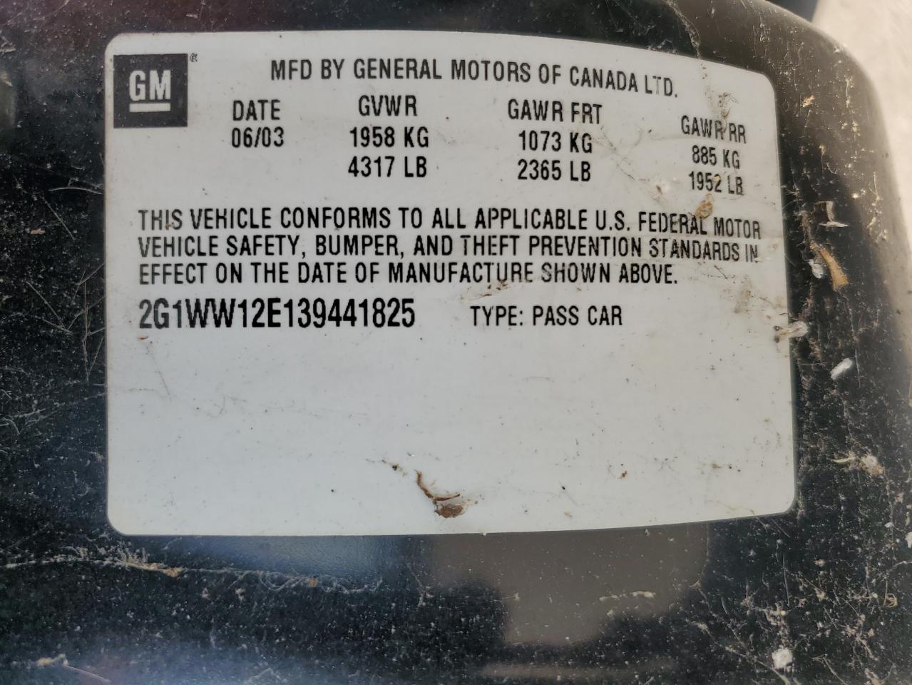 Lot #3301605761 2003 CHEVROLET MONTE CARL