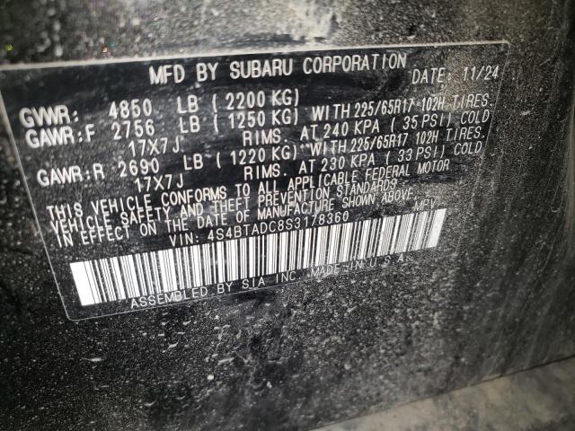 2025 SUBARU OUTBACK PR 4S4BTADC8S3178360