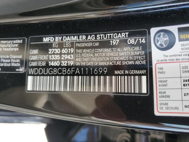 2015 MERCEDES-BENZ S 550 WDDUG8CB6FA111699