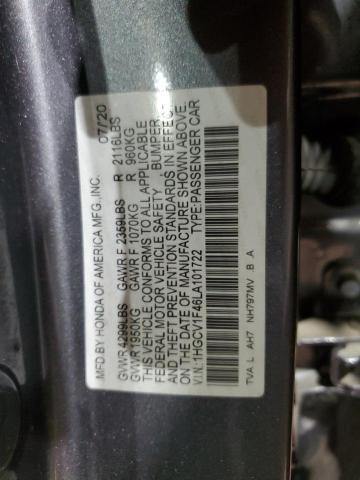 2020 HONDA ACCORD EX 1HGCV1F46LA101722