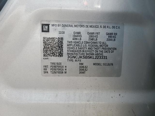 2019 CHEVROLET TRAX LS - 3GNCJKSB5KL223331
