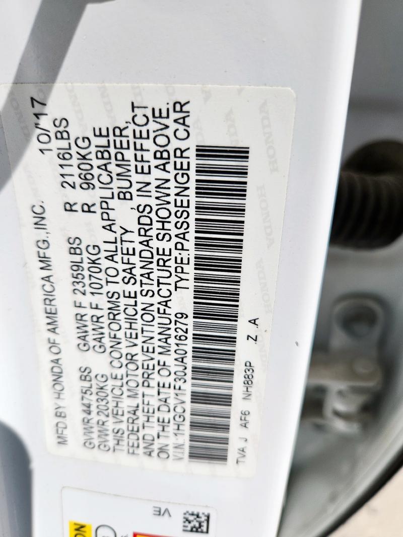 2018 HONDA ACCORD SPO - 1HGCV1F30JA016279