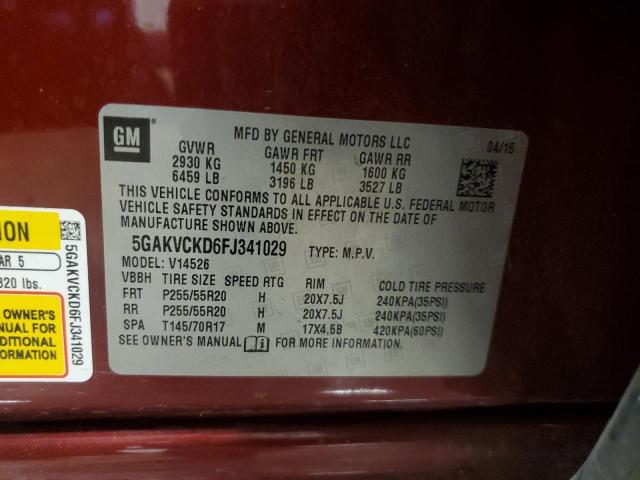 2015 BUICK ENCLAVE - 5GAKVCKD6FJ341029